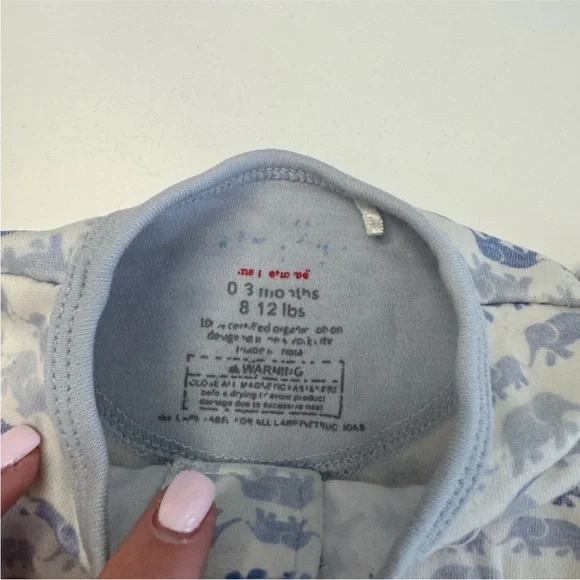 Blue Elephant Print Kids One Piece - Picture 2 of 2